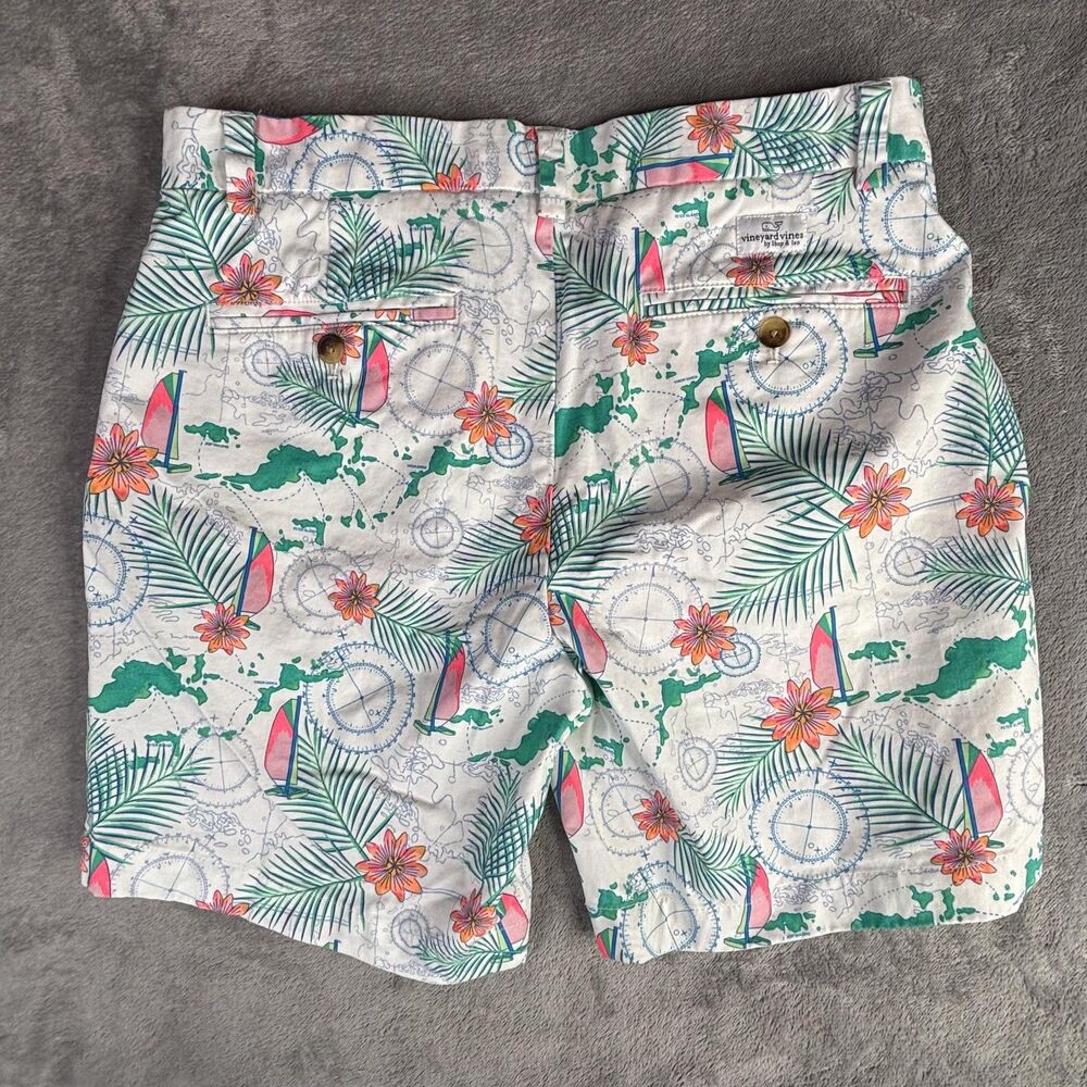 Vineyard Vines Shorts Mens 30 Nautical Map Floral Chino Stretch Beach 1H001247 - Picture 4 of 13